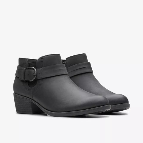 Clarks Women's Black Oily Leather Charlten Rae Boots | Clarks In Lebanon