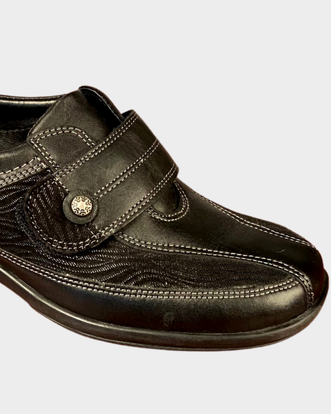 Medicus Women's Black Leather Shoes 121114 (shoes 39)