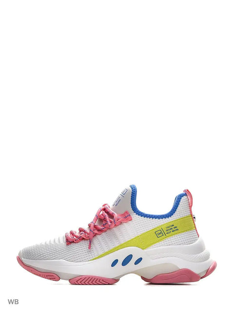 Steve Madden Women's White & Pink Mac Sneakers | Steve Madden In Lebanon