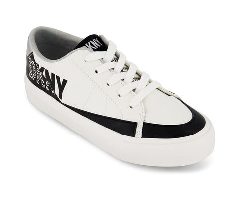 DKNY Girl's Black & White Little and Big Hannah Marley Lace Up Low Top Sneakers | DKNY In Lebanon