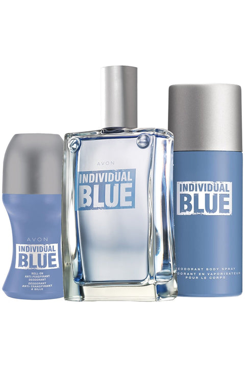 Avon Men's Individual Blue Perfume Deodorant Rollon Triple Set (AV23)