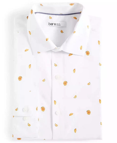 Bar III Men's White Melon-Print Shirt | Bar III In Lebanon