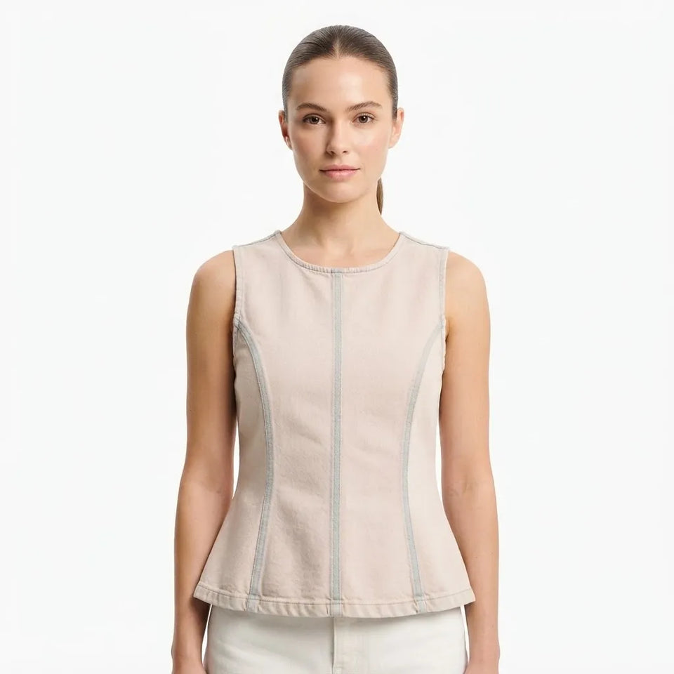 Levi'S Women's Nude Contrast Paneled Zip-Back Vest