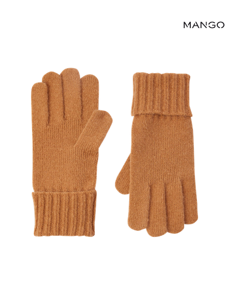 Mango Women's Brown Knitted Gloves |Mango in Lebanon