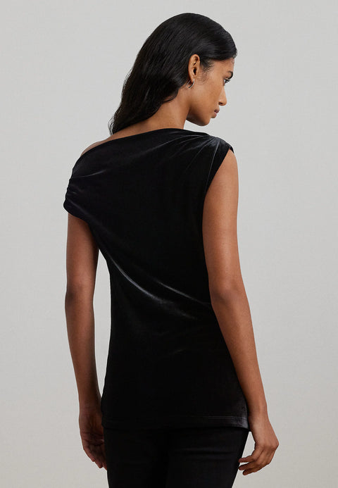 Lauren Ralph Lauren Women's Black Stretch Velvet Off-The Shoulder Blouse | Lauren Ralph Lauren In Lebanon