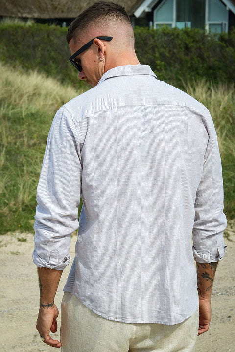 Jack & Jones Men's Light Blue Stripped Shirt | Jack & Jones In Lebanon