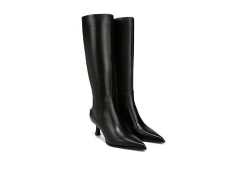 Yulia Womens Leather Pointed Toe Knee-High Boots