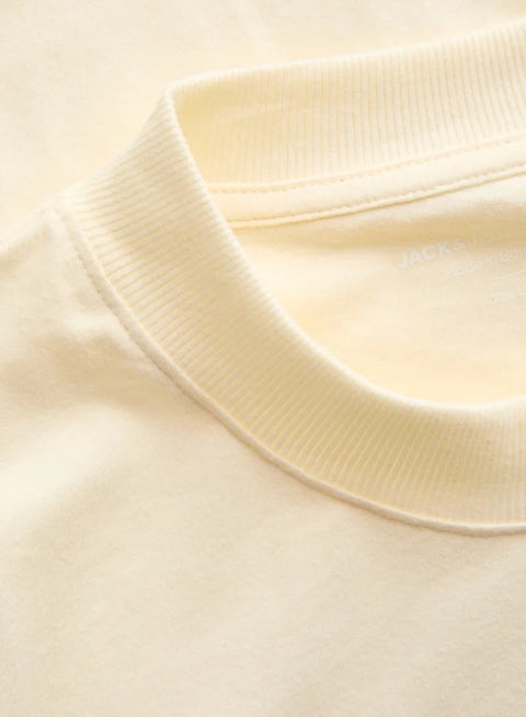 Jack & Jones Men's Butter Yellow Graphic Print Round Neck T-Shirt | Jack & Jones In Lebanon