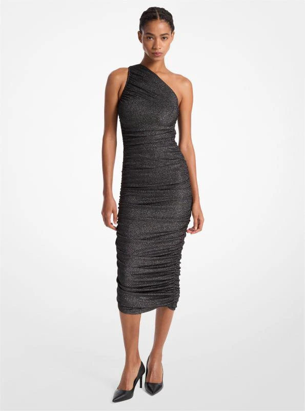 Michael Kors Women’s Metallic Black One-Shoulder Dress | Michael Kors In Lebanon