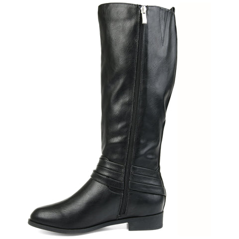 Journee Collection Women's Black Leather Ivie Boots | Journee Collection In Lebanon