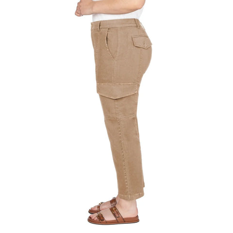 Well Worn Women's Tan Twill Cargo Pants | Well Worn In Lebanon
