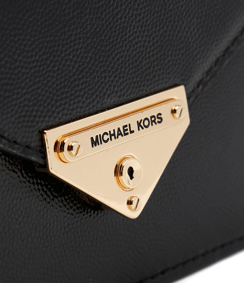 Michael Kors Women's Black Grace Metallic Leather Medium Envelope Clutch | Michael Kors In Lebanon