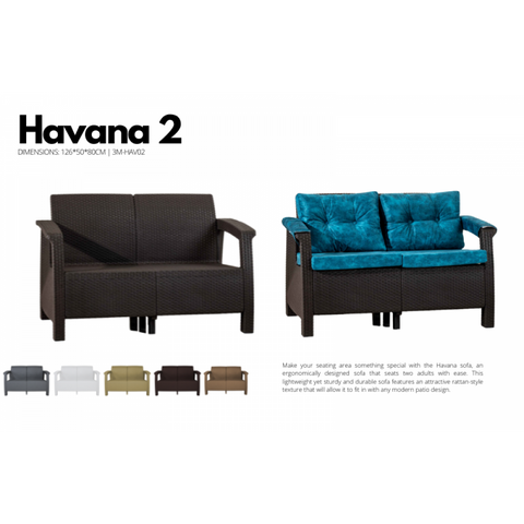 3MPlast Havana 2 Seat 126*50*80CM  3M-HAV02