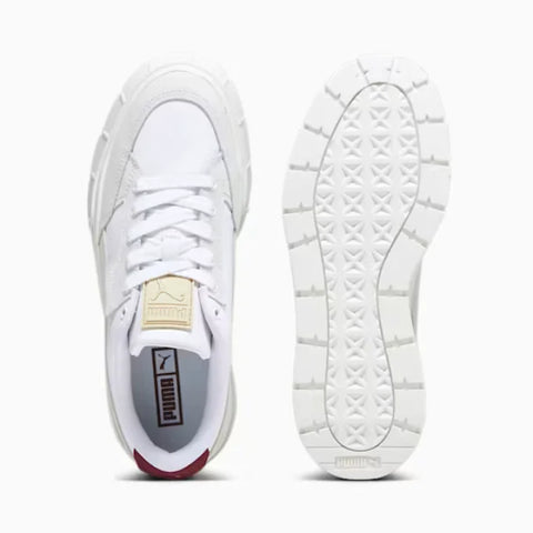 Puma Women's White & Dark Jasper Mayze Stack Luxe Sneakers | Puma In Lebanon
