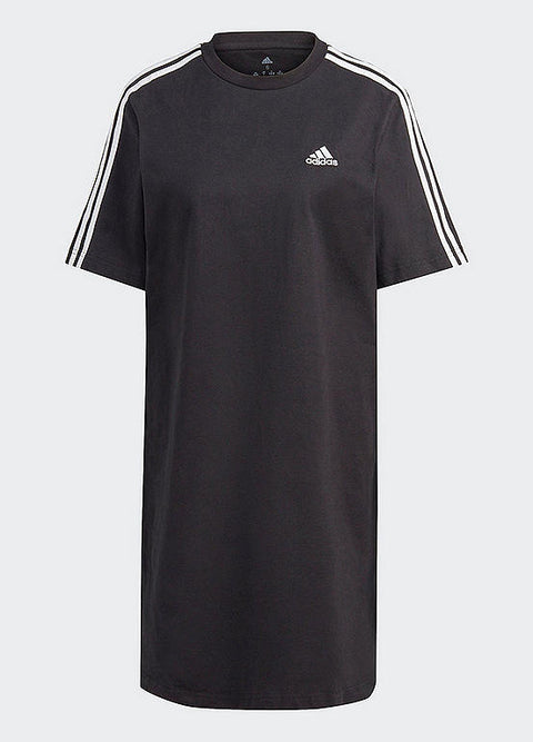 Adidas Women's Black & White 3-Stripes Short Sleeve Single Shirt Dress | Adidas In Lebanon