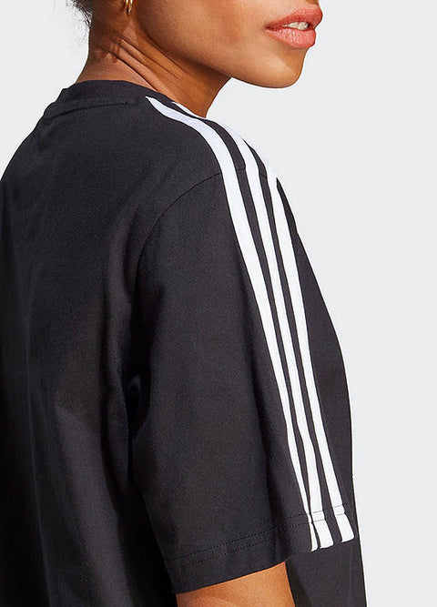 Adidas Women's Black & White 3-Stripes Short Sleeve Single Shirt Dress | Adidas In Lebanon