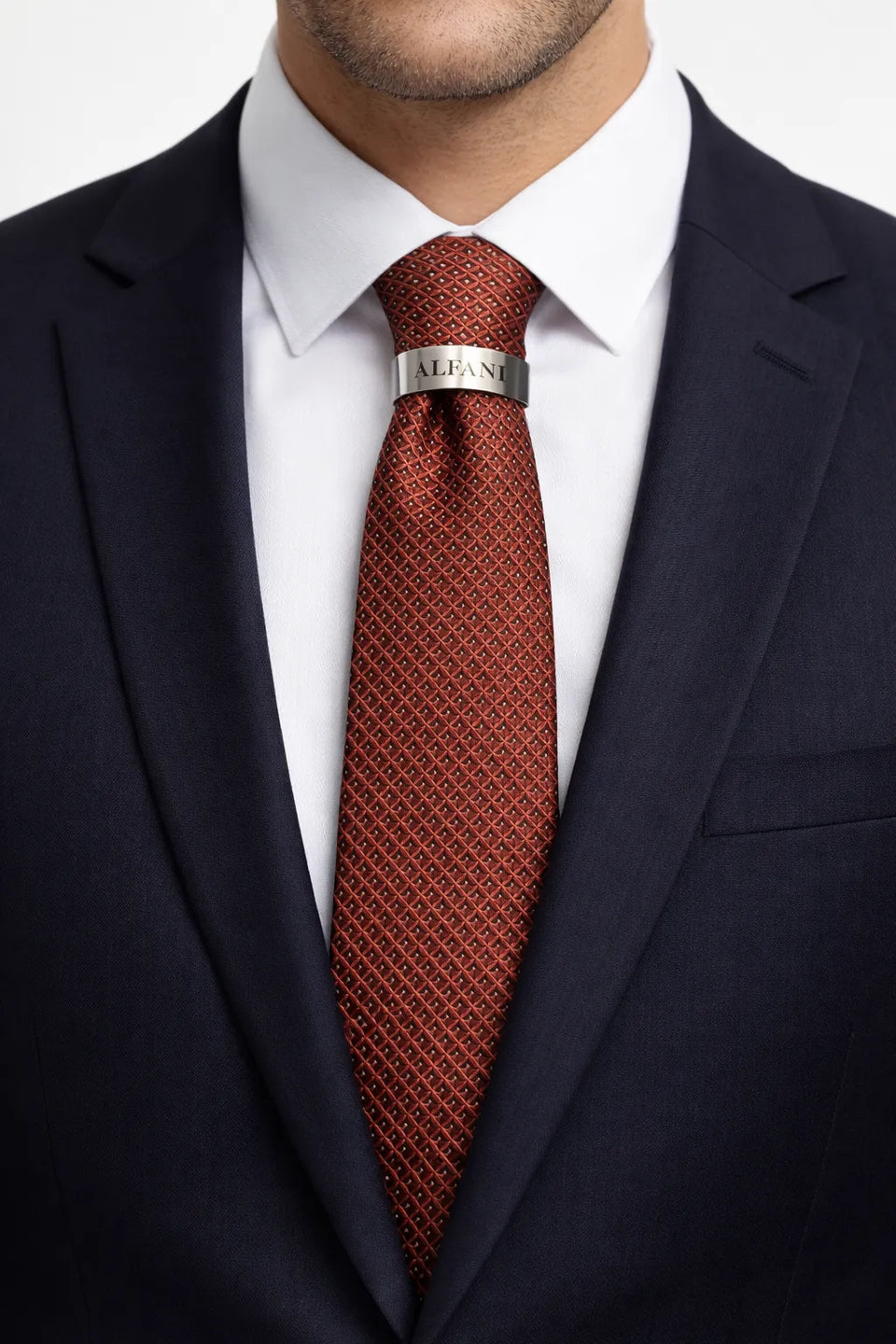 Alfani Men's Cognac Emerson Slim Geo Neat Tie | Alfani In Lebanon