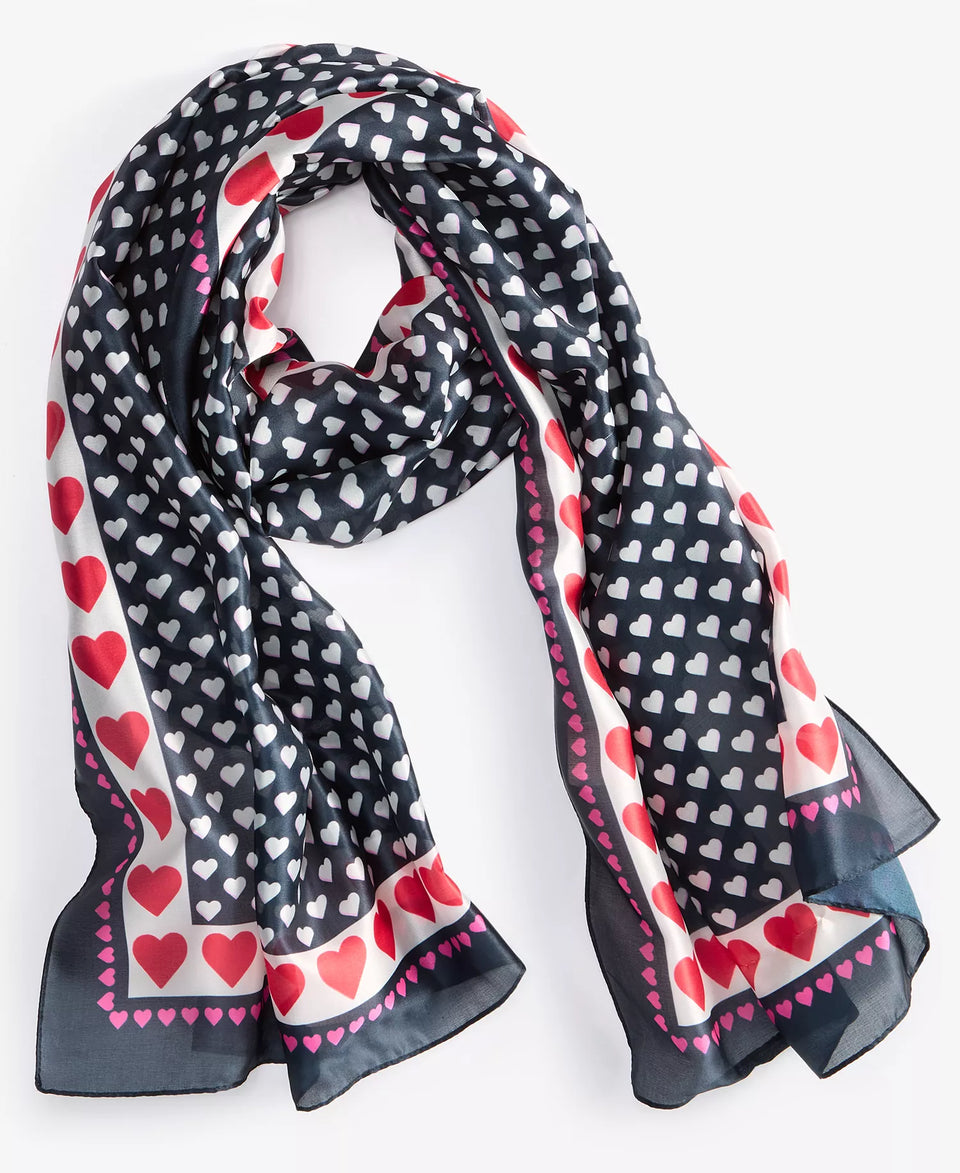 Holiday Lane Women's Multicolor Mixed Hearts Oblong Scarf | Holiday Lane In Lebanon