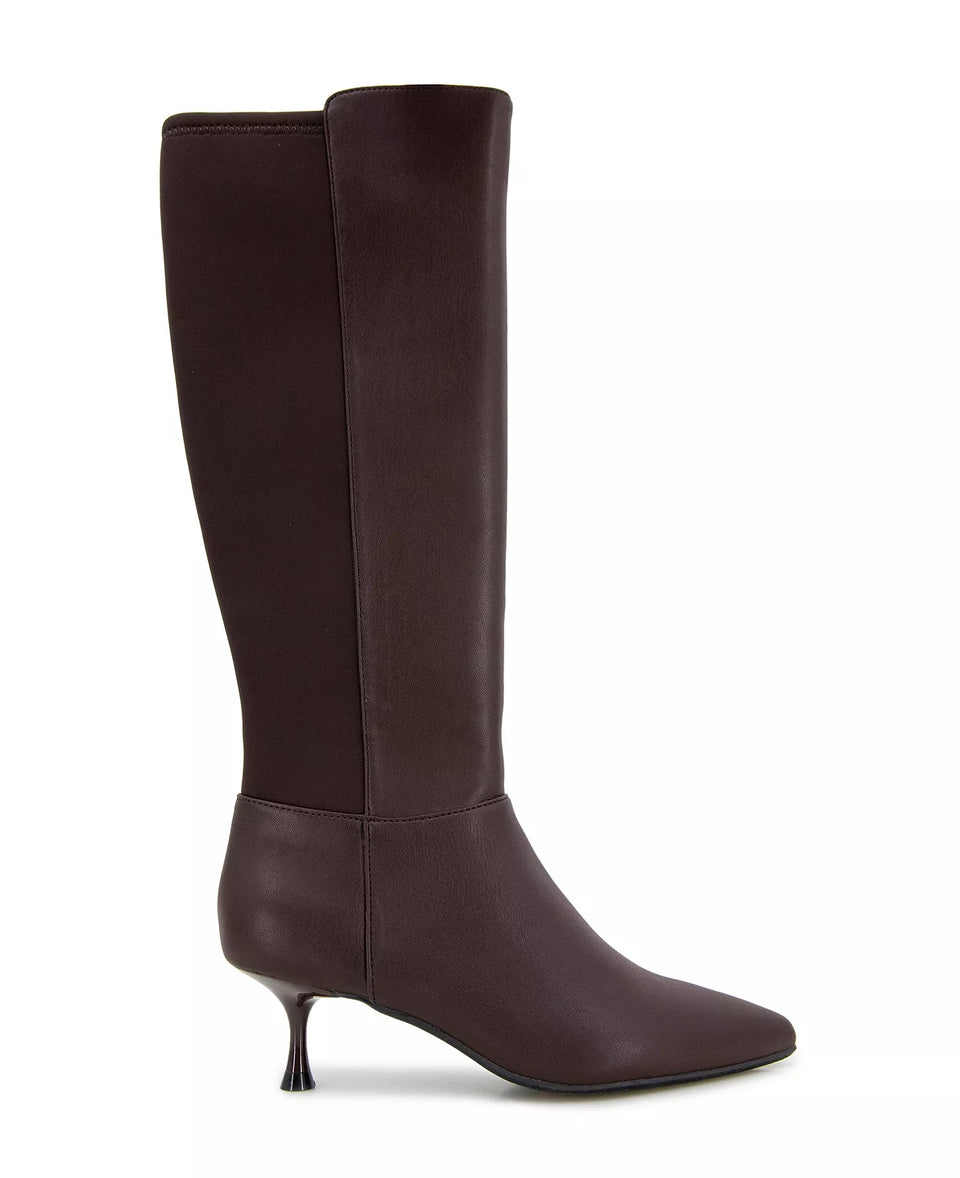 Kenneth Cole Reaction Women's Dark Brown Blossom 50/50 Mid-Heel Boots