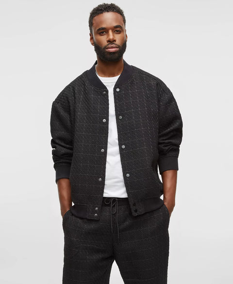 Mode of One Men's Black Tweed Bomber Jacket | Mode of One In Lebanon