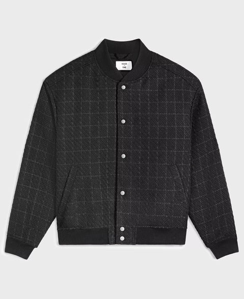 Mode of One Men's Black Tweed Bomber Jacket | Mode of One In Lebanon