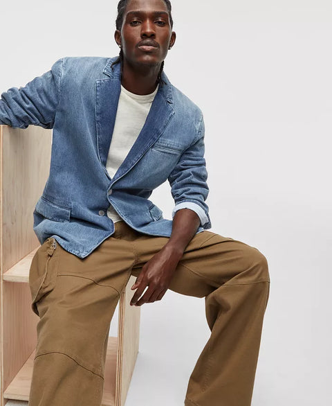 Mode of One Men's Blue Berman Denim Blazer |Mode of One In Lebanon