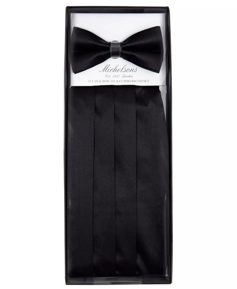 Michelson Men's Black Bow Tie & Cummerbund Set | Michelson In Lebanon