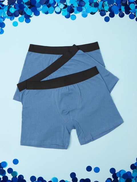 Sinsay Men's Blue Pack Of 3 Cotton Trunk Classic Boxers | Sinsay In Lebanon