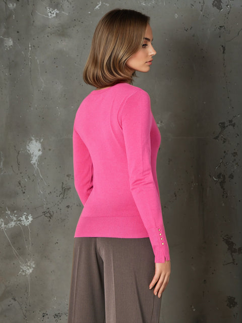 Sinsay Women's Fuchsia Slim Fit Long Sleeve Blouse|Sinsay In Lebanon