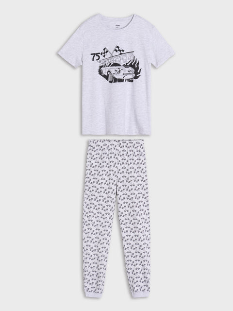 Sinsay Boy's Grey Printed Two Piece Pajama Set | Sinsay In Lebanon