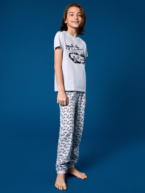 Sinsay Boy's Grey Printed Two Piece Pajama Set | Sinsay In Lebanon
