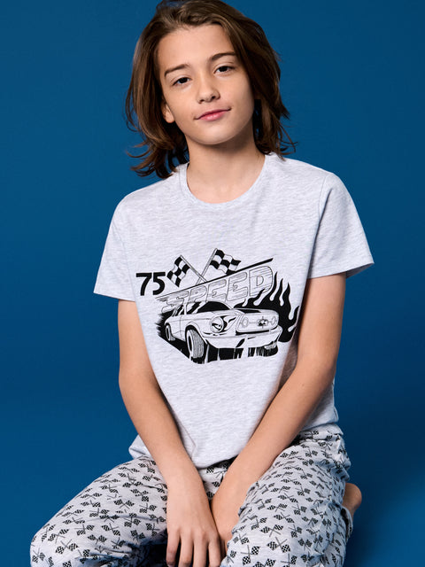 Sinsay Boy's Grey Printed Two Piece Pajama Set | Sinsay In Lebanon