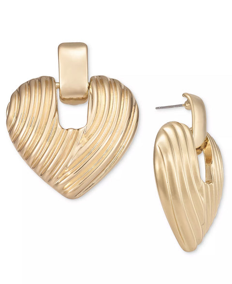 I.N.C. International Concepts Women's Gold-Tone Textured Heart Drop Earring | I.N.C In Lebanon