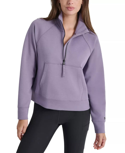 DKNY Women's Purple Brooklyn Scuba Quarter-Zip Sweatshirt | DKNY In Lebanon
