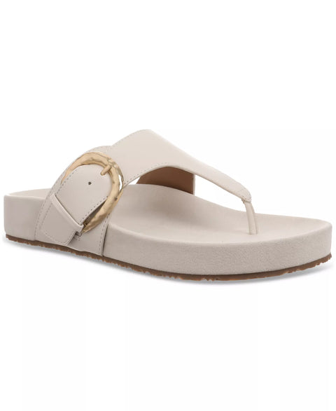 Style & Co Women's White Zayaa Buckles Flat Slippers | Style & Co In Lebanon