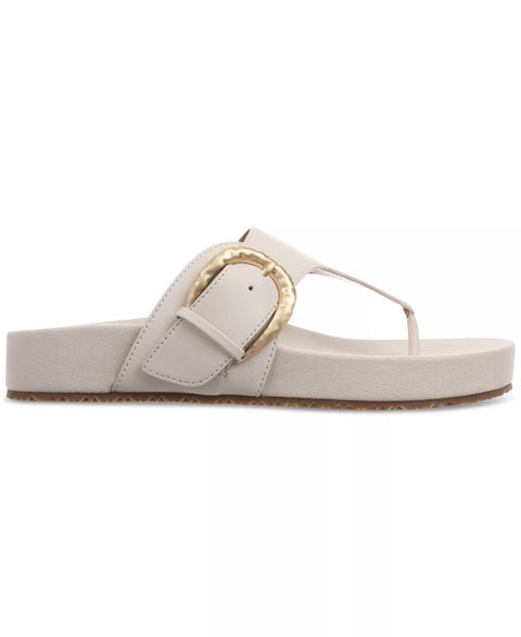 Style & Co Women's White Zayaa Buckles Flat Slippers | Style & Co In Lebanon
