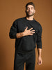 Sinsay Men Black Technical Chest Zip Sweatshirt | Sinsay in Lebanon