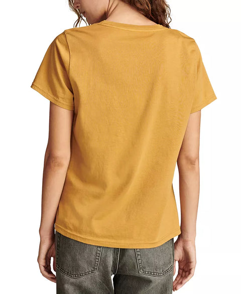 Lucky Brand Women's Mustard Cow Girl Era Classic Cotton T-Shirt | Lucky Brand In Lebanon