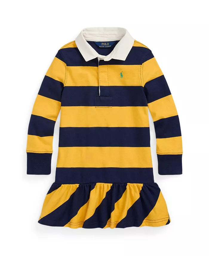 Polo Ralph Lauren Girl's Navy & Yellow Striped Cotton Jersey Rugby Dress | Polo Ralph Lauren In Lebanon