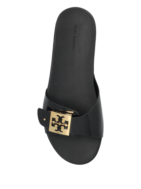 Tory Burch Women's Black Logo-Buckle Slides Slipper |Tory Burch In Lebanon