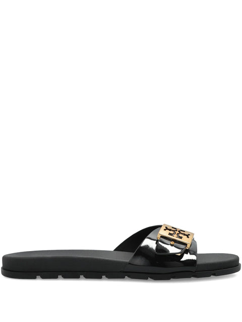 Tory Burch Women's Black Logo-Buckle Slides Slipper |Tory Burch In Lebanon
