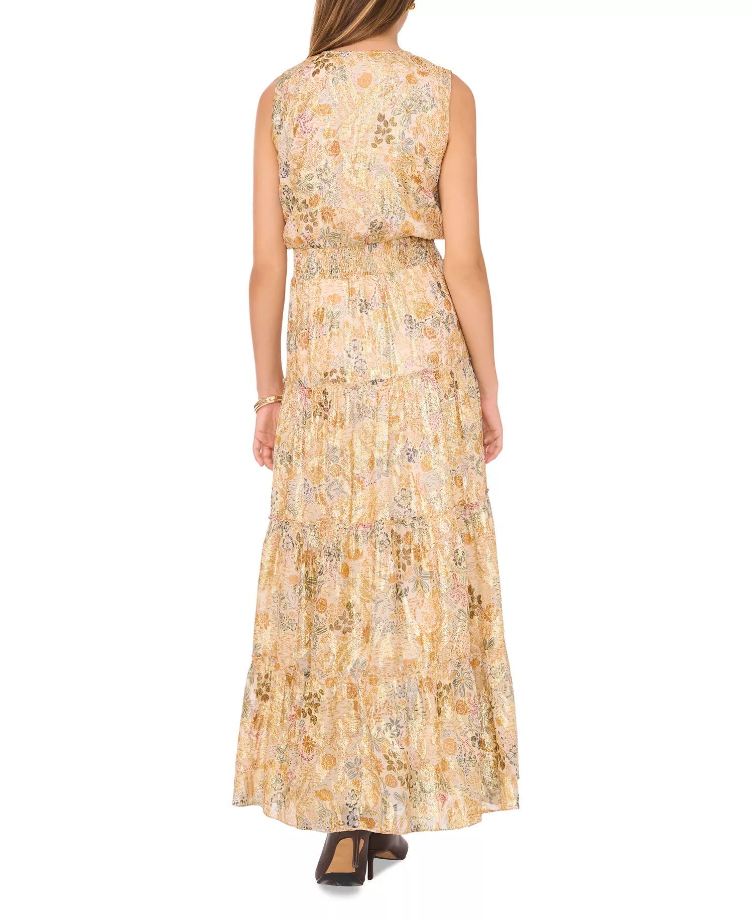 1.State Women's Multicolor Tiered Metallic Floral-Print Maxi Dress|1.State In Lebanon
