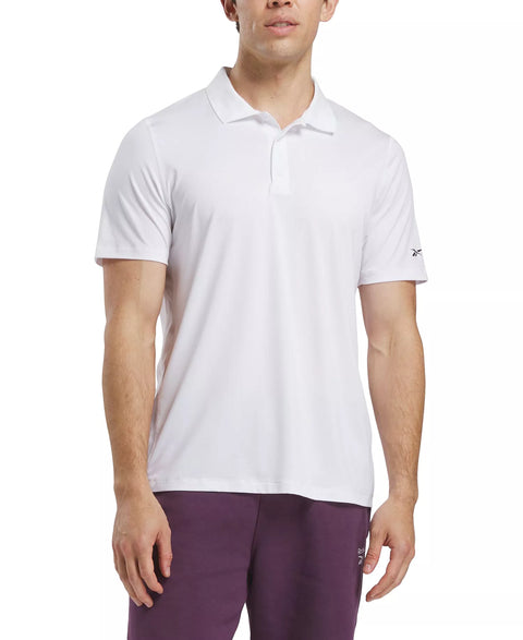 Reebok Men's White Short Sleeve Performance Training Polo T-Shirt | Reebok In Lebanon