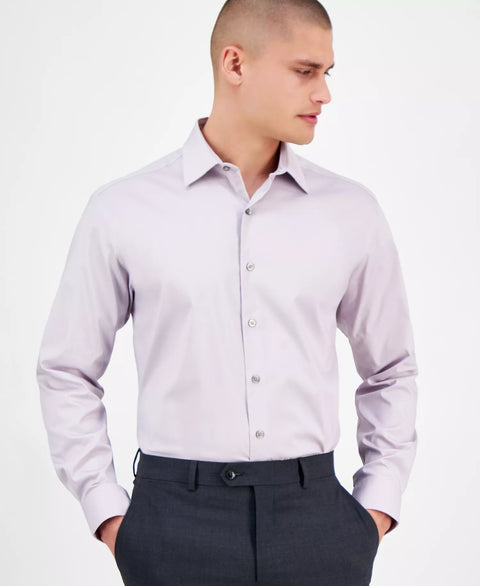 Alfani Men's Shale Gray Regular-Fit Temperature Regulating Solid Dress Shirt | Alfani In Lebanon
