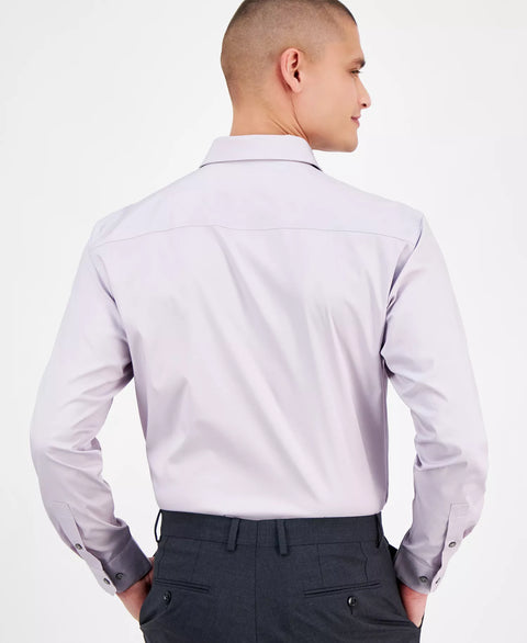 Alfani Men's Shale Gray Regular-Fit Temperature Regulating Solid Dress Shirt | Alfani In Lebanon