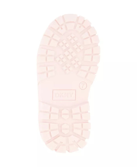 DKNY Baby Girl's Off White & Pink Shimmery Carrie Logo Stones Combat Boot|DKNY In Lebanon