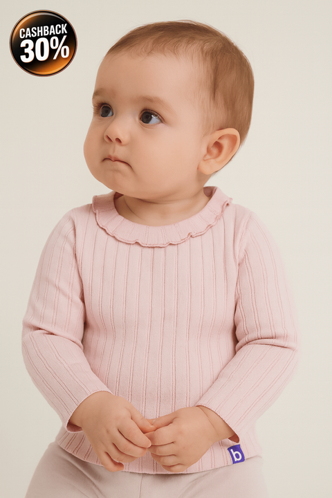 Boboli Baby Girl's Pink Long-Sleeve Blouse| Boboli in Lebanon
