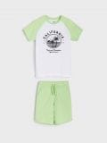 Sinsay Boy's White/Green 2Pc Shorts Set |Sinsay in Lebanon