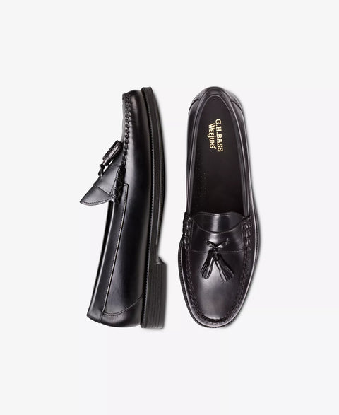 G.H.Bass Men's Black Weejuns Larkin tassel-detail Casual Shoes | G.H.Bass in Lebanon