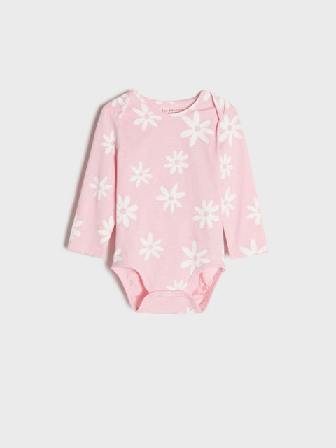 Sinsay Baby Girl's Light Yellow & Pink Floral Long Sleeve 2 Pack Bodysuit |Sinsay In Lebanon